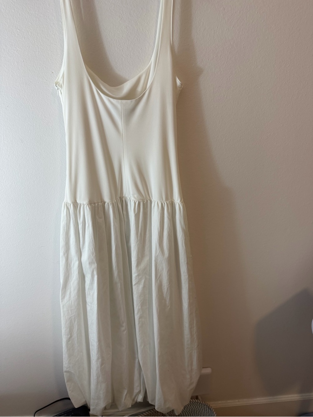 Zara Cream Scoop-Neck Maxi Tank Dress